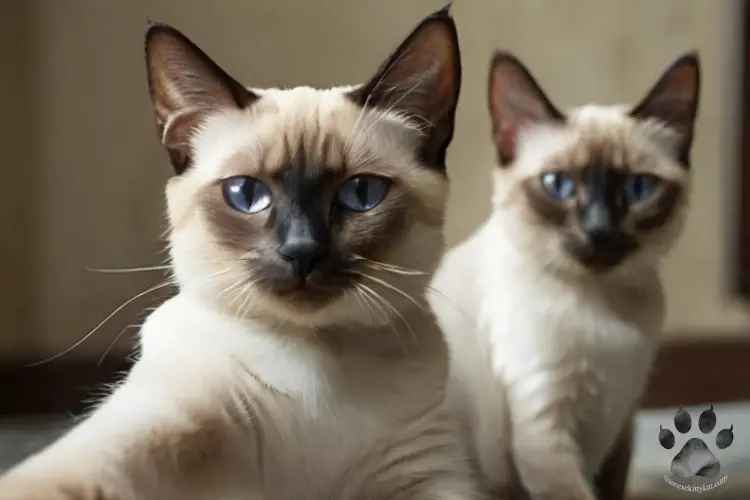 Two Siamese cats taking a selfie photo by Katerina Gasset, Siamese cat owner...