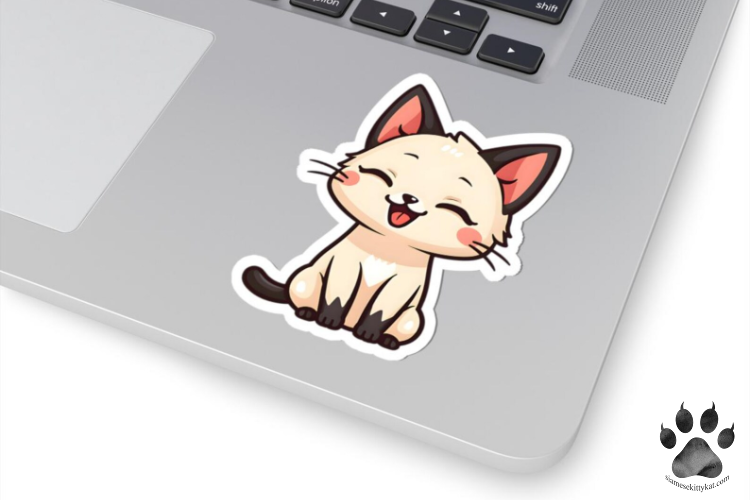 Cartoon of a cute Siamese kitten cat with a perfect gift design for pet owners. This adorable sticker is great for anyone who loves Siamese cats and appreciates unique, artistic designs...