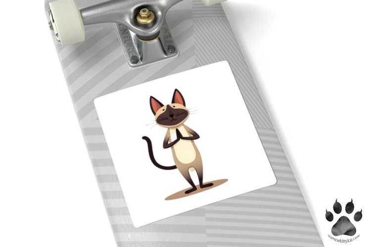 Yoga Siamese Cat Sticker, designed to capture the serene and playful side of Siamese cats. This fun sticker is a perfect gift for cat lovers and Siamese cat owners who enjoy the quirky and calm nature of their feline friends...